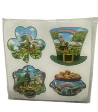28 Sets St Patrick's Day Supplies 4 Styles Cutouts Party Decorations