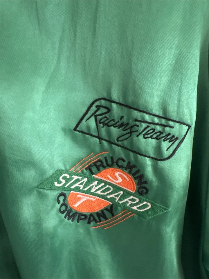 Vintage rare Kelly Green Standard Racing Team Jacket -Large - Image 2 of 4
