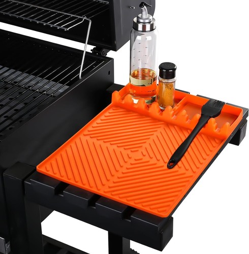 Griddle Mat Barbeque Grill Accessories Tools for 0.5"L x 0.5"W, Orange - Picture 1 of 7