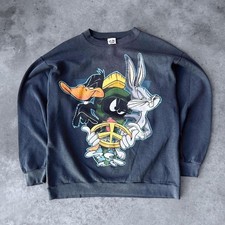 Vintage 90s Looney Tunes Sweatshirt Marvin Martian Bugs Bunny Medium Cartoon