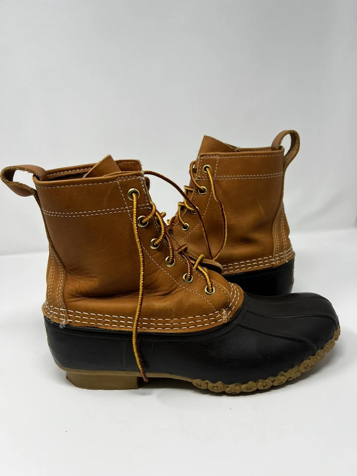 LL Bean Brown Leather Bean Boots Ankle Mens Size 8EM - Image 4 of 4