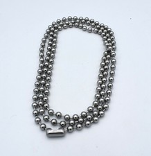 24 INCH 6MM STAINLESS STEEL SILVER BALL CHAIN WITH A STANDARD MILITARY CLASP
