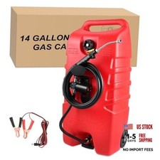 14 Gallon Fuel Caddy, Portable Fuel Transfer Tank with 12V DC 14 Gal Electric