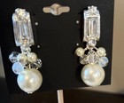 Vintage Crystal Necklace And Earring  Faceted,And Flux Pearls — photo 3
