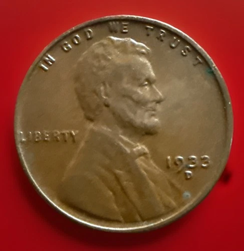 1933-D    "Semi/Key"  Lincoln Wheat Cent Penny XF-AU Actual Coin 1276