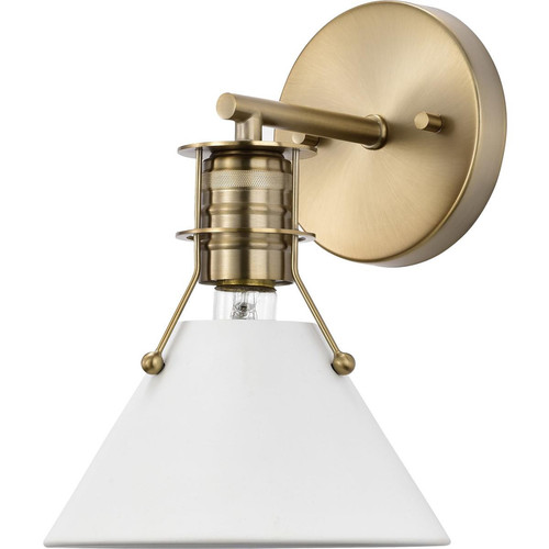 Nuvo Lighting 60/7520 Outpost Bathroom Vanity Light Matte White/Burnished Brass