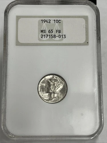 1942 Mercury Dime Ms 65 FB NGC
