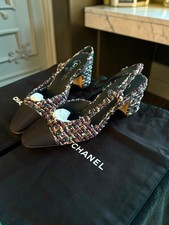 Chanel slingback tweed 37.5C