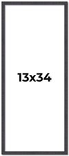 13x34 Rustic Brown Real Wood Picture Frame Width 0.75 inches  Interior Frame De