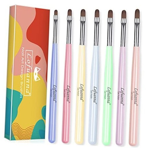 Nail Art Brushes Set Gel Nail Brush 7Pcs Poly Extension 7PCS Gel Nail Brushes