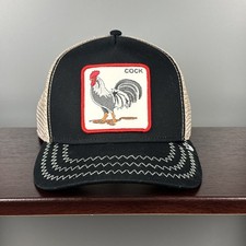 Goorin Bros Cock Rooster Hat Animal The Farm Trucker Cap Black Mesh Snapback