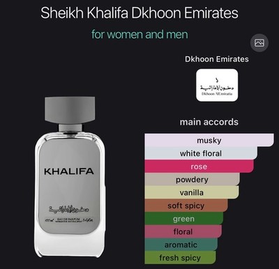 Khalifa by Dkhoon Emirates 3.4 fl oz EDP Spray Musky White Floral Rose