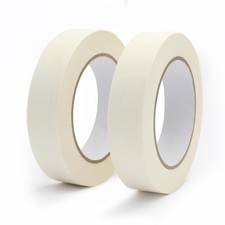 Masking Tape 1 inch X 55 Yards X 2 Rolls, 328FT Total, Beige White Painters Tape