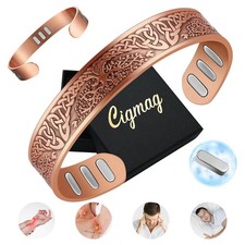 Cigmag Copper Magnetic Bracelet for Men, 7.09 Inches, Enhanced Tree of Life