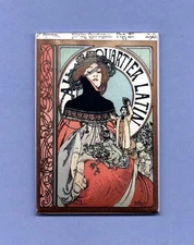 ART NOUVEAU *2X3 FRIDGE MAGNET* MODERN STYLE FRENCH POSTER ADVERTISEMENT WOMAN