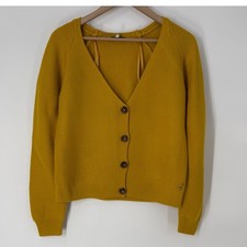 Joules Jane Gold Mustard Yellow Button Cardig...