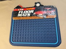 Vintage Plasticolor Rear Floor Mats Pair Blue Rubber New In Package Vintage Plasticolor Rear Floor Mats Pair Blue Rubber New In Package