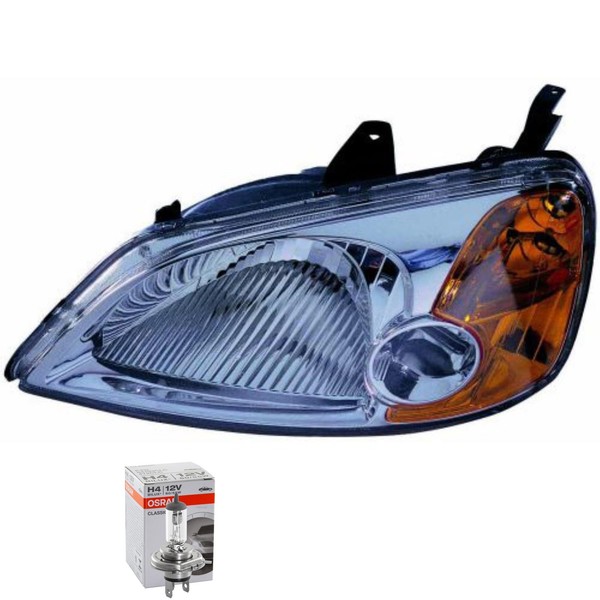 Halogen Scheinwerfer Links H4 FüR Honda Civic VII Stufenheck Inklusive Lampen-image