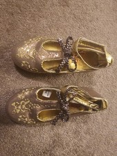 Disney Elena de Avalor Princesa Disfraz Zapatos Planos Dorado Niñas Talla 9/10