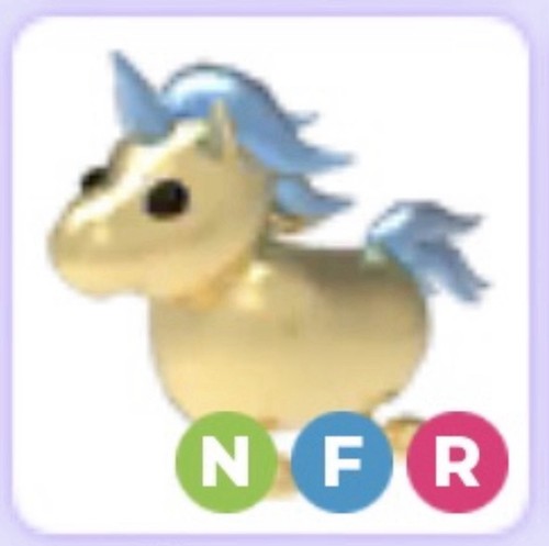 Neon Fly Ride NFR Golden Unicorn Legendary ❤️ Adopt Me Pet