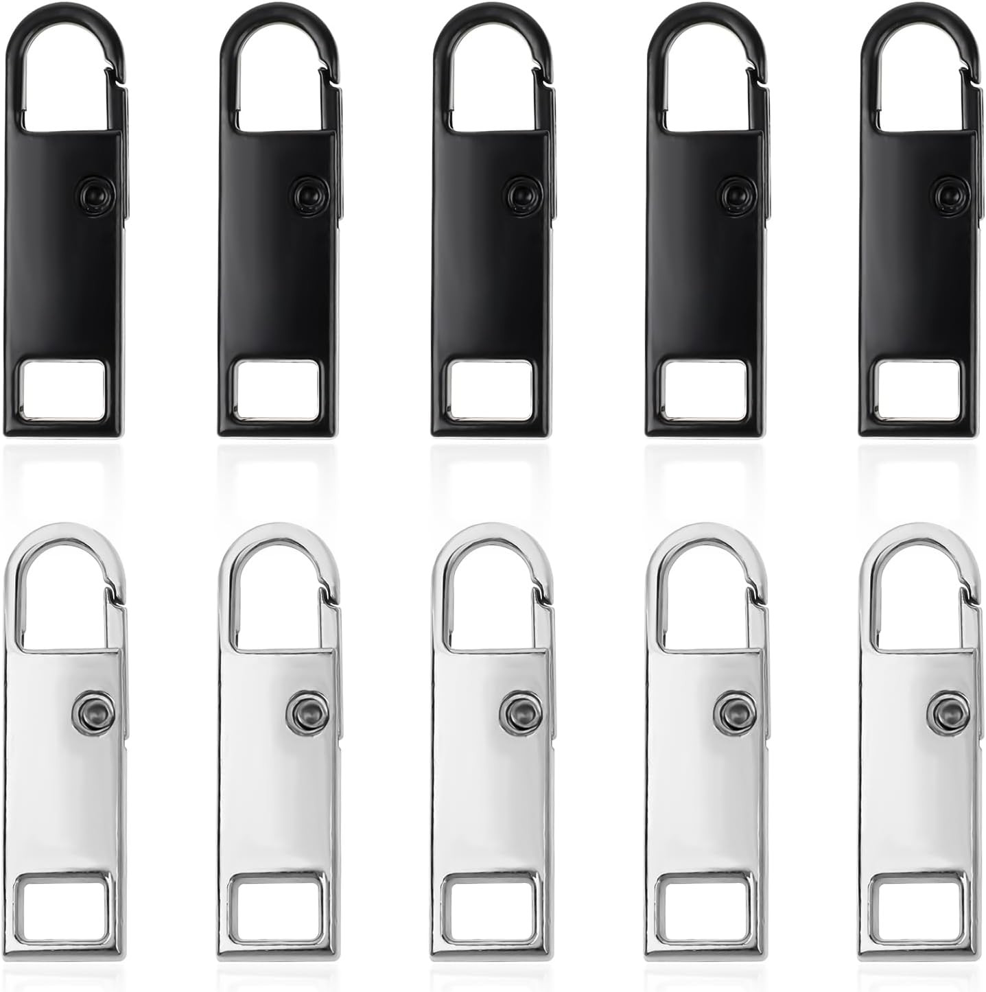 10PCS Metal Zipper Pull Replacement Detachable Tabs for Luggage Jackets Backpack