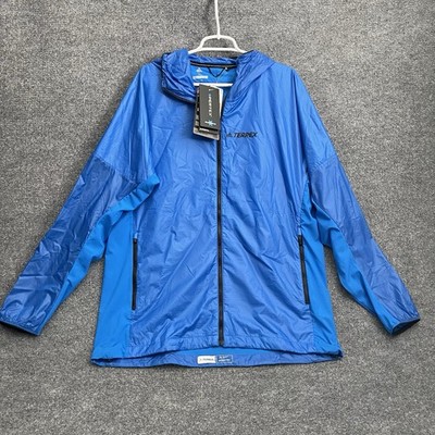 Adidas Terrex Running Rain Jacket Mens Sz XL Agrav Ho Ashield DQ1493 Blue
