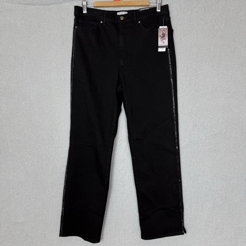 Sofia Vergara Jeans Women's Size 12 (32x30) Black Slim High-Rise Rhinestones