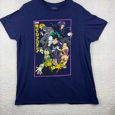 My Hero Academia Blue Graphic Shirt Men  s L Funimation Anime Tee 100 Cotton