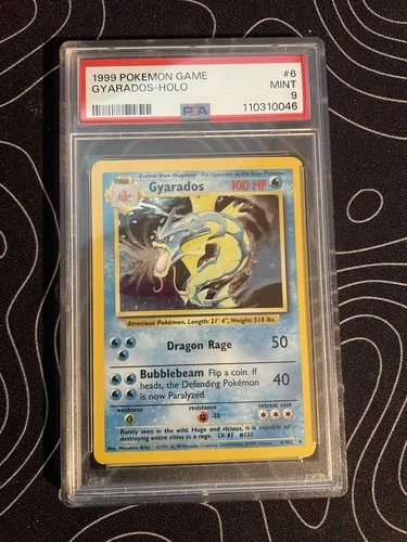 Pokémon Gyarados TCG 1999 Base Set Holo Rare Card 6/102 PSA 9
