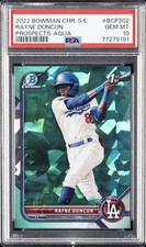 2022 BOWMAN CHROME SAPPHIRE EDITION PROSPECTS AQUA RAYNE DONCON 12/99 PSA 10