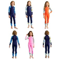 Kids Girls Bathing Suits Costume Swimsuit Party Wetsuit Long Sleeve One Piece