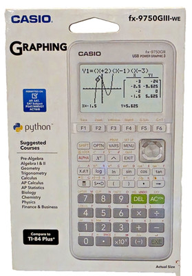 CASIO fx-9750GIII Graphing Calculator, WHITE with NATURAL TEXTBOOK DISPLAY NEW