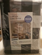 Buffalo Plaid Blackout Curtains Thermal Insulated 52W x 84L Black and White