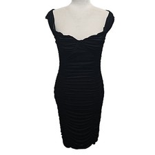 ASTR the Label Womens Bradbury Ruched Black Mini Dress Bodycon Formal Size L