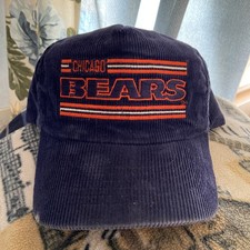 Vintage Chicago Bears Navy  Orange Snapback Hat Cap Corduroy Retro Drew Pearson