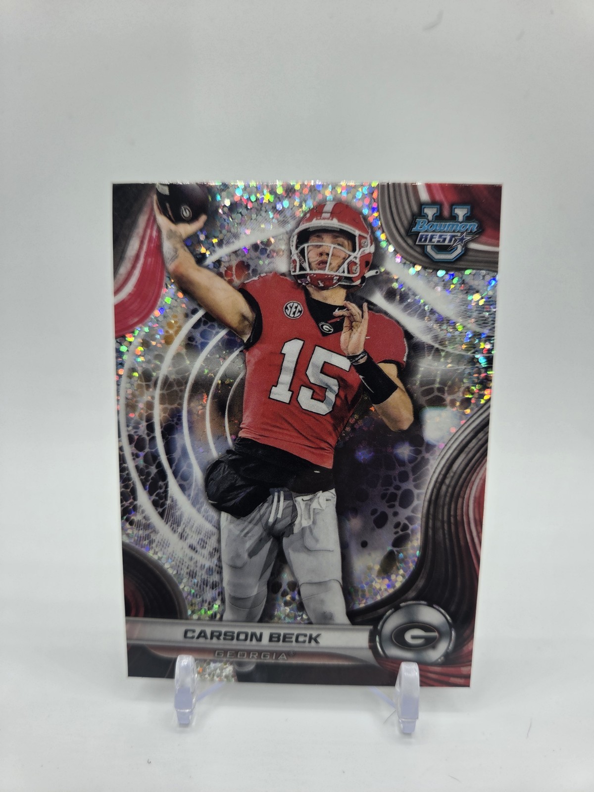 2024 Bowman's Best U Carson Beck Speckle Refractor #4 - Georgia/Miami Hurricanes
