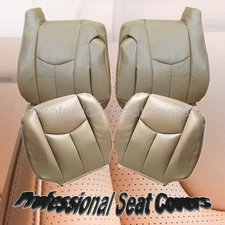 Driver & Passenger Replacement Leather Seat Cover Tan For 03-07 Chevy Silverado