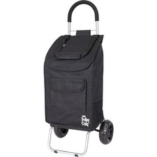 Trolley Dolly Black Foldable Shopping cart for Groceries Wheels and Removable
