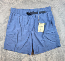 $78 New DUCK HEAD Belted Performance Hiking Swim Shorts XL X-LARGE Shadow Blue