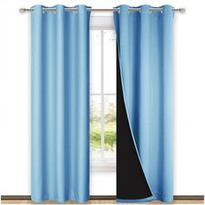 NICETOWN Full Shade Curtain Panels, Blue, 37" 37"W x 84"L Pack of 2 , Blue