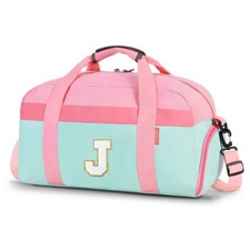 Initial Kids Duffle Bag for Boys or Girls, Kids Overnight Bag with Shoe Compa...