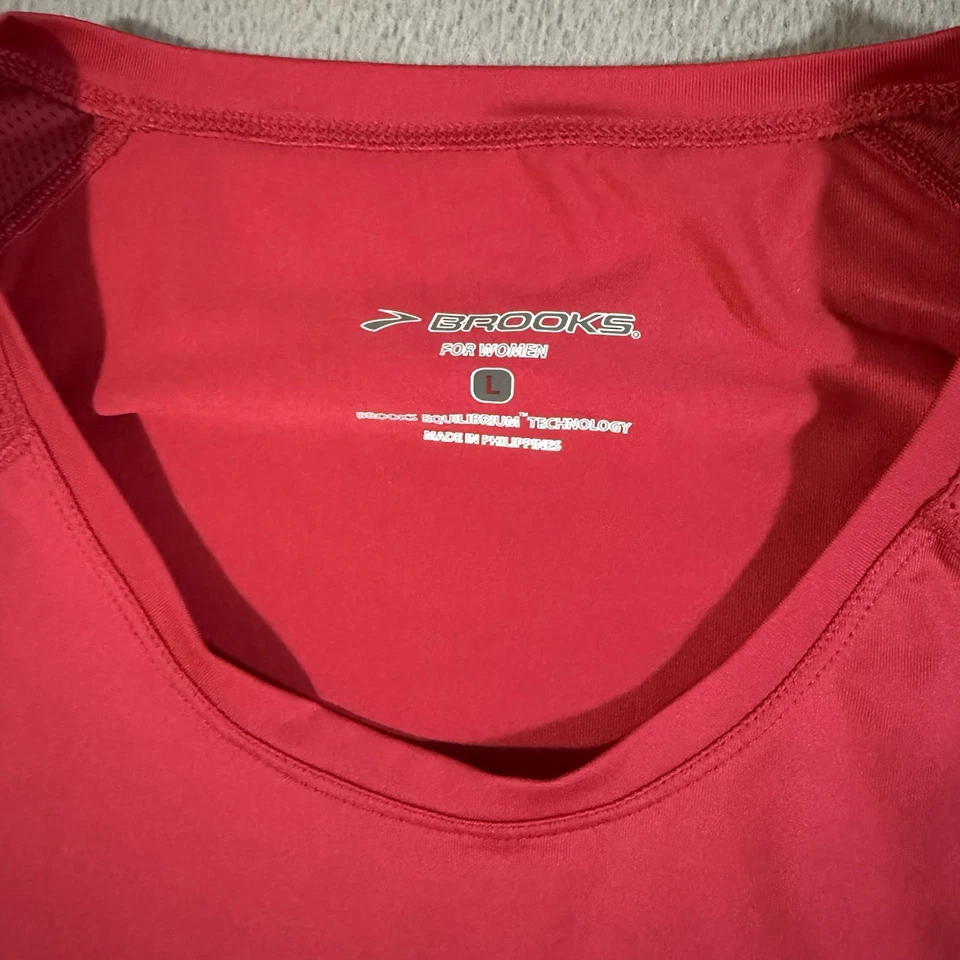 Brooks Cuello Redondo Pullover Correr Manga Larga Camiseta de Pista Para Mujer Talla Grande Roja Foto 2 de 4