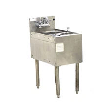 Glastender MTS-14 Under Bar Mixology SS Sink Unit 24"D w/Push-Down Rinser & Legs