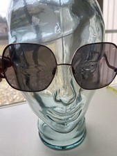 GROOVY Anne Klein Sunglasses AK7047 Rose Gold Square Lens Metal Frame EXCELLENT