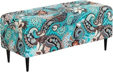 14, S, CRFA Printed Rectangle Ottoman Stool Cover Stretch Folding Storage F