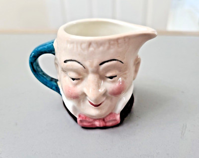 Vintage Miniature Artone Character Toby Jug Micawber Charles Dickens Double Face