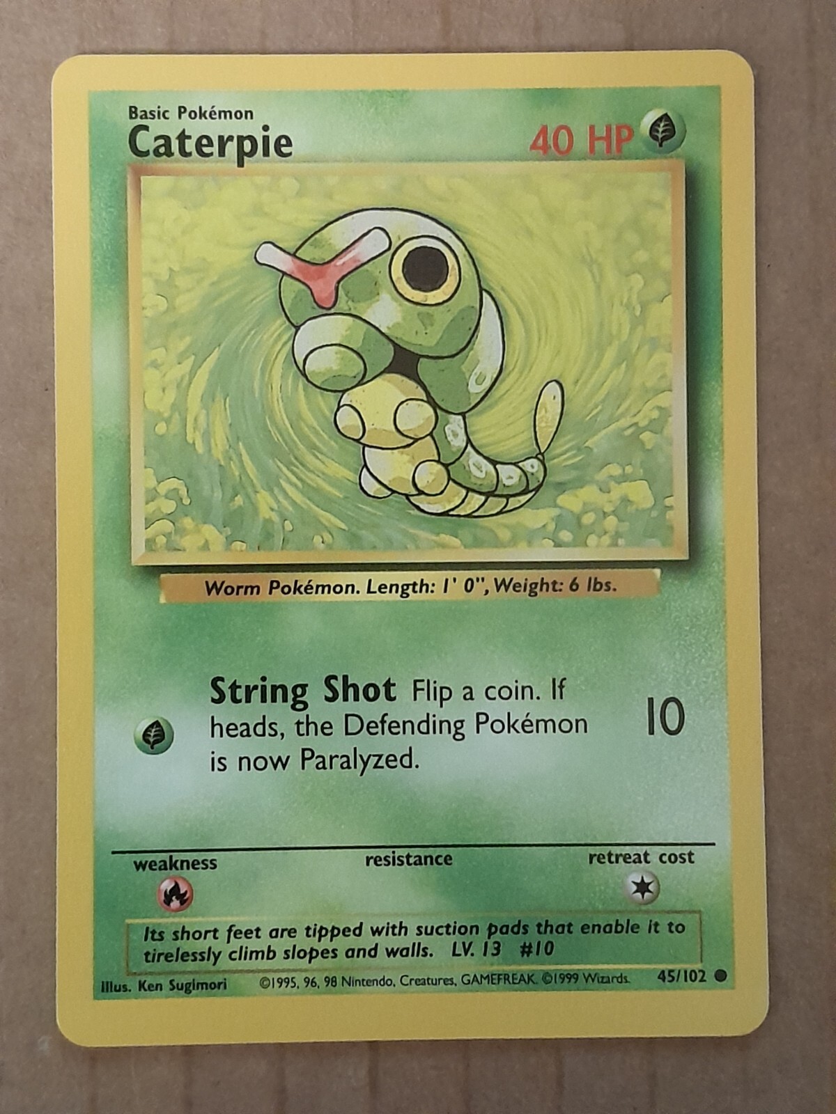 Pokemon Caterpie 45/102 Base Set Unlimited NM See Pictures