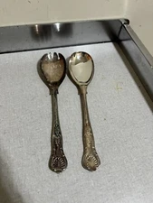 EPNS Sheffield England Salad Serving Set Silver Plate