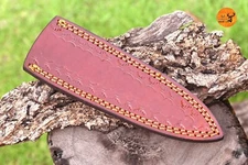 7" CUSTOM HANDMADE PURE COW LEATHER SHEATH FOR FIXED BLADE KNIFE 2752