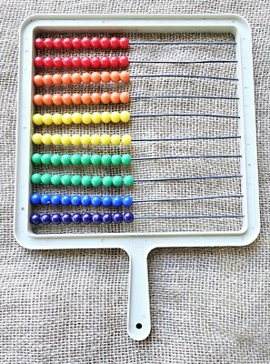 Vintage Ideal Handheld Abacus Math Tool 7303 Manipulative